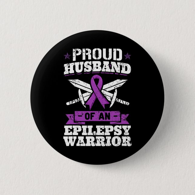 Epilepsie Warrior Husband Epileptic Krampfanfall Button (Vorderseite)