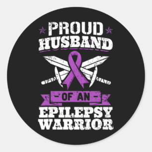 Epilepsie Warrior Husband Epileptic Krampfanfall Runder Aufkleber