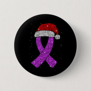 Epilepsie-Weihnachtshut Lila Bewusstseins-Schleife Button