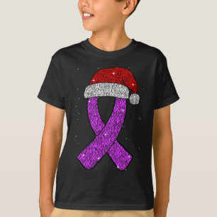 Epilepsie-Weihnachtshut Lila Bewusstseins-Schleife T-Shirt