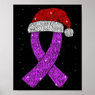 Epilepsie-Weihnachtsmütze Lila Bewusstseins-Schlei Poster