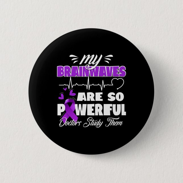 Epilepsy Awareness Brain Waves Epileptic Warrior S Button (Vorderseite)