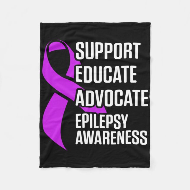 Epilepsy Awareness Educate Epileptic Warrior Survi Fleecedecke (Vorderseite)
