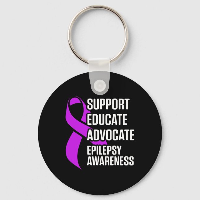 Epilepsy Awareness Educate Epileptic Warrior Survi Schlüsselanhänger (Vorderseite)
