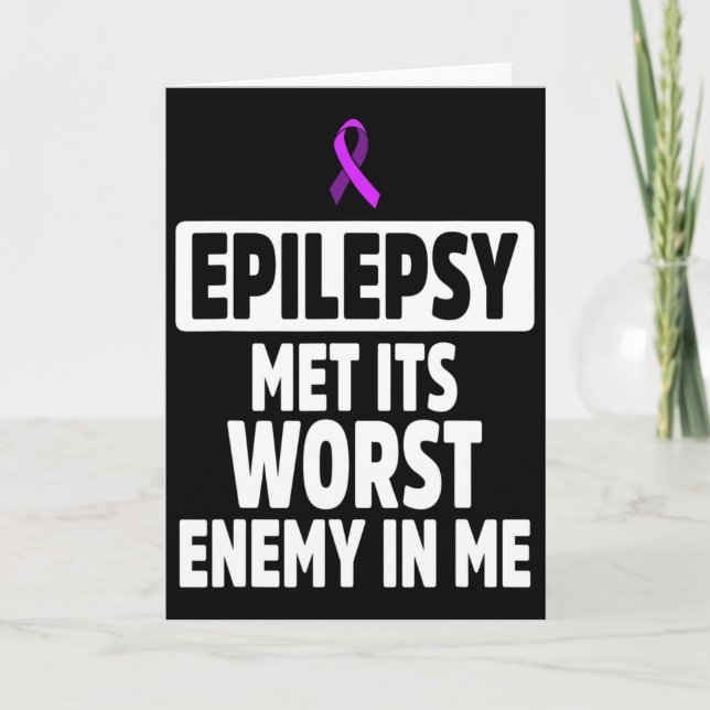 Epilepsy Awareness Enemy Epileptic Warrior Survivo Karte (Vorderseite)