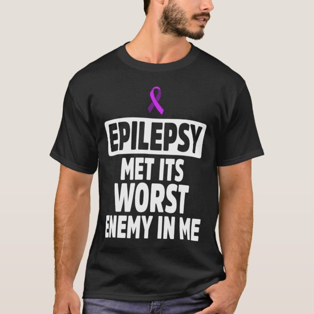 Epilepsy Awareness Enemy Epileptic Warrior Survivo T-Shirt (Vorderseite)