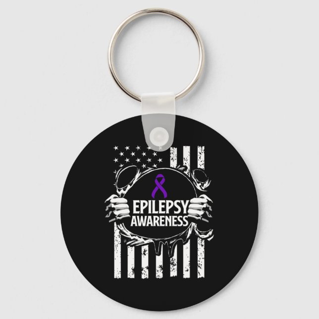 Epilepsy Awareness Epileptic Warrior Survivor 16  Schlüsselanhänger (Vorderseite)