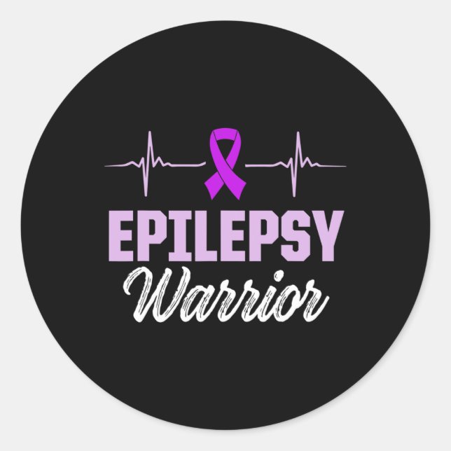 Epilepsy Awareness Epileptic Warrior Survivor 18  Runder Aufkleber (Vorderseite)