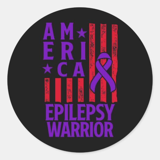 Epilepsy Awareness Epileptic Warrior Survivor 28  Runder Aufkleber (Vorderseite)