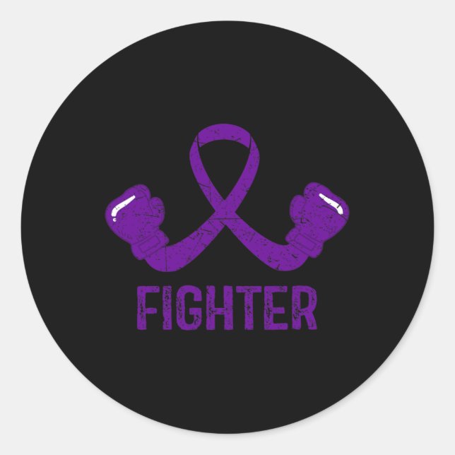 Epilepsy Awareness Fighter  Runder Aufkleber (Vorderseite)