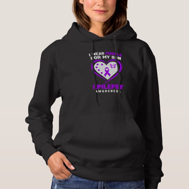 Epilepsy Awareness   I Wear purple For My Son Hoodie (Vorderseite)