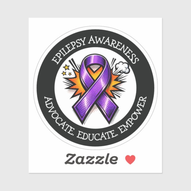 Epilepsy Awareness | Purple Awareness Ribbon Aufkleber (Blatt)