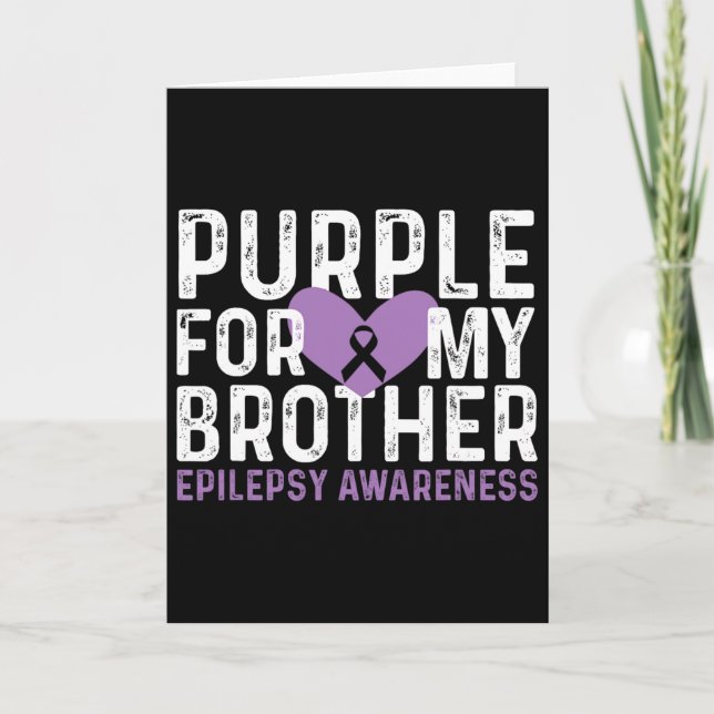 Epilepsy Awareness Purple For My Brother Ribbon  Karte (Vorderseite)