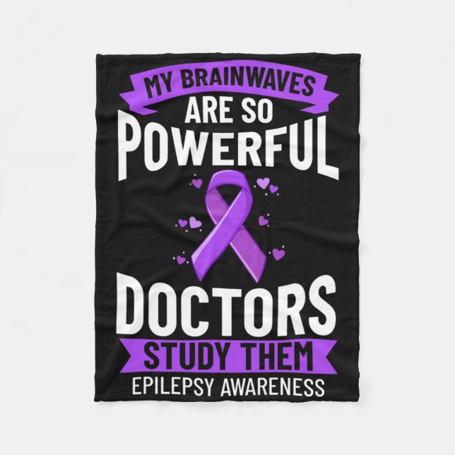 Epilepsy Awareness Purple Ribbon Bracelet Warrior  Fleecedecke (Vorderseite)