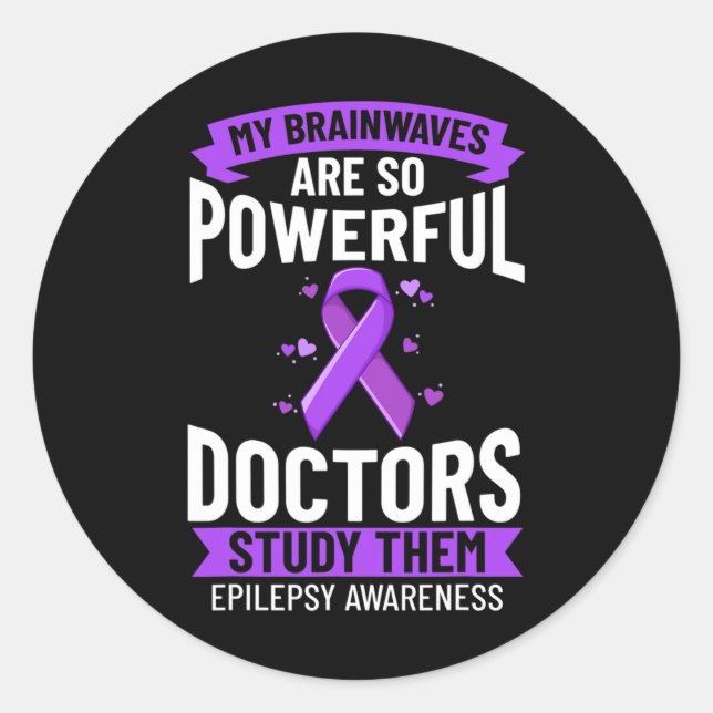 Epilepsy Awareness Purple Ribbon Bracelet Warrior  Runder Aufkleber (Vorderseite)