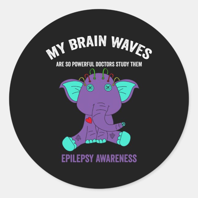 Epilepsy Awareness Purple Ribbon - Epilepsy Awaren Runder Aufkleber (Vorderseite)