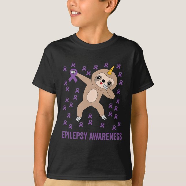 Epilepsy Awareness Purple Ribbon - Epilepsy Awaren T-Shirt (Vorderseite)
