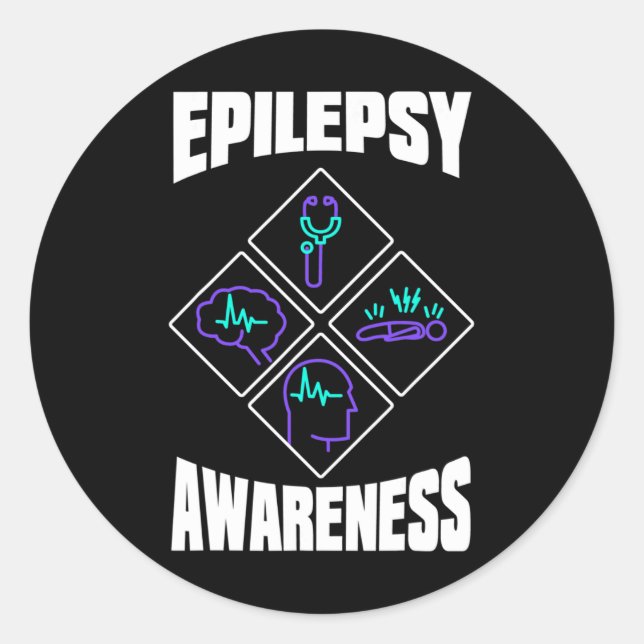 Epilepsy Awareness Specialize Epileptic Warrior Su Runder Aufkleber (Vorderseite)