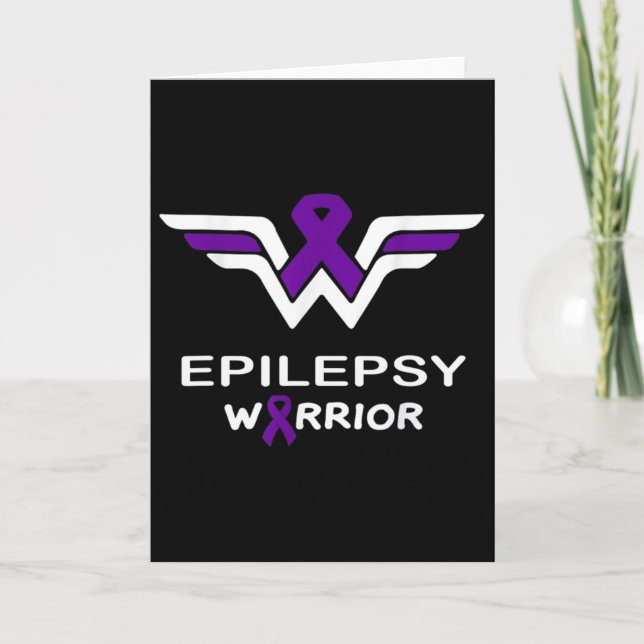 Epilepsy Awareness Warrior Support Survivor Purple Karte (Vorderseite)