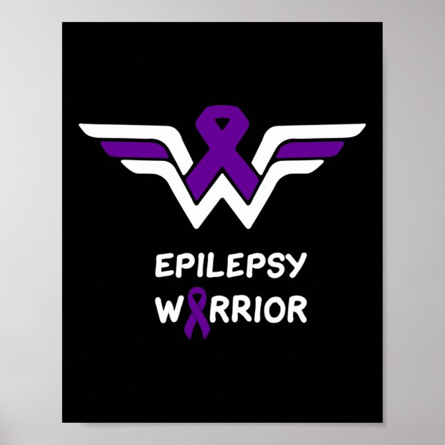 Epilepsy Awareness Warrior Support Survivor Purple Poster (Vorne)
