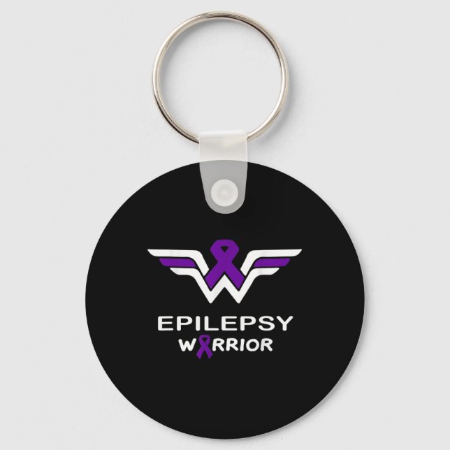 Epilepsy Awareness Warrior Support Survivor Purple Schlüsselanhänger (Vorderseite)