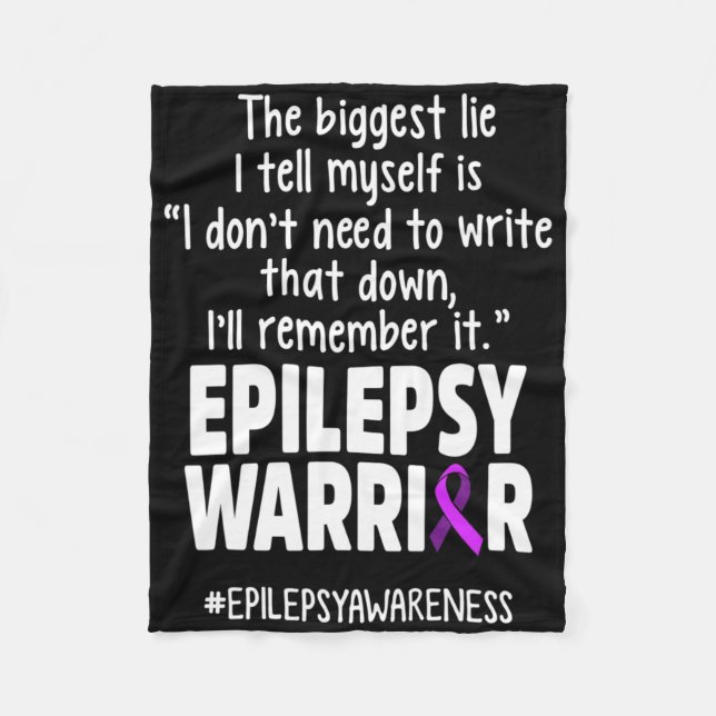 Epilepsy Awareness Write It Epileptic Warrior Surv Fleecedecke (Vorderseite)