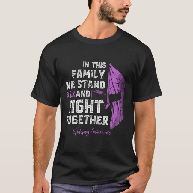 Epilepsy Family Support Awareness Spartan Warrior  T-Shirt (Vorderseite)
