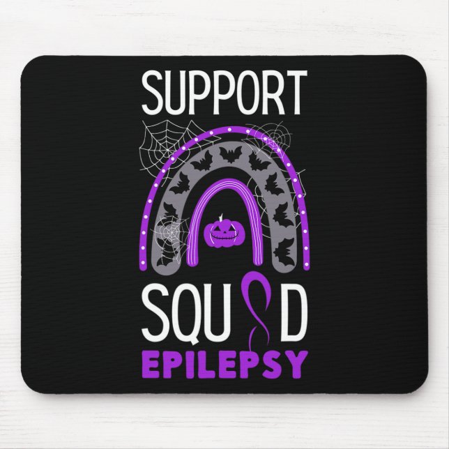 Epilepsy Lila Awareness Ribbon Squad Halloween H Mousepad (Vorne)