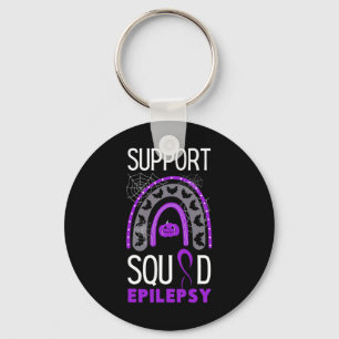 Epilepsy Lila Awareness Ribbon Squad Halloween H Schlüsselanhänger