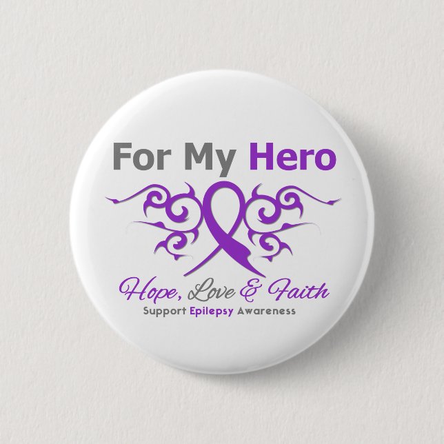 Epilepsy Tribal Ribbon Hero Button (Vorderseite)