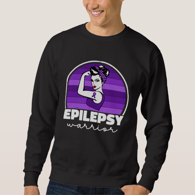 Epilepsy Warrior For Women Mom Purple Epilepsy Awa Sweatshirt (Vorderseite)