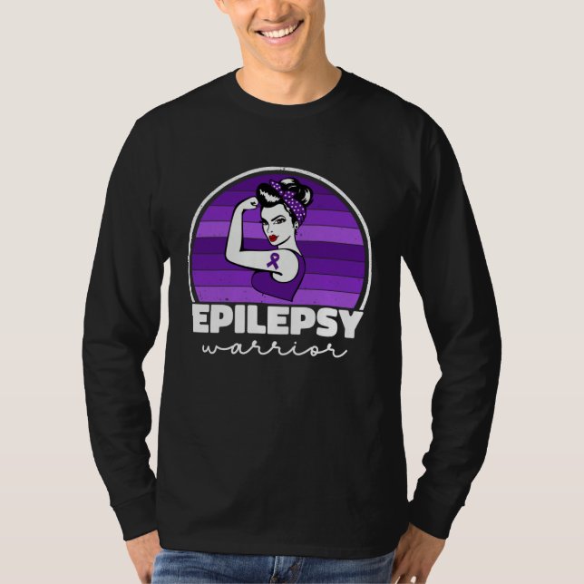 Epilepsy Warrior For Women Mom Purple Epilepsy Awa T-Shirt (Vorderseite)
