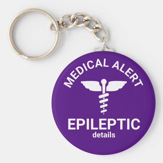 Epileptische Lila medizinische Warnung Schlüsselanhänger (Vorne)