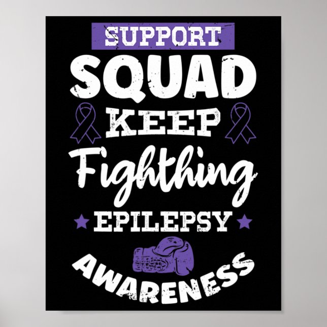 Epileptischer Krieger und Lila Ribbon-Epilepsie Aw Poster (Vorne)