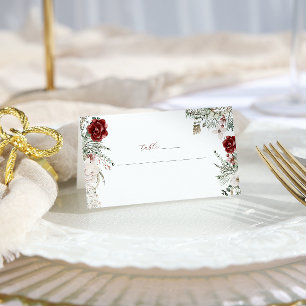 Épinette et dentelle   Carte Place Mariage Floral 