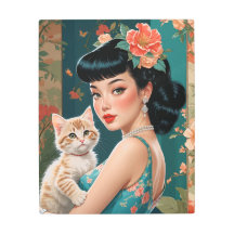 Épingle asiatique et chaton mignon