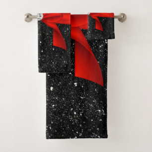 Épingle rouge glamme-bow-zèbre imprimé noir