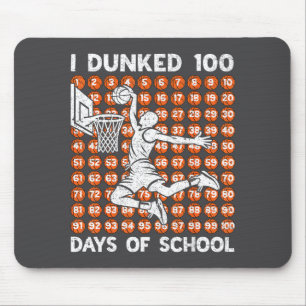 Episch 100 Basketball 100. Dunked Days Tag Schule Mousepad