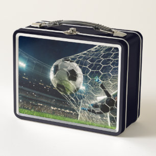 Epische Fußball-Tor-Lunchtasche Fußballstadion S Metall Brotdose