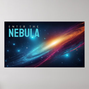 Epische Kosmische Supernova Neon Abstrakt Weltraum Poster