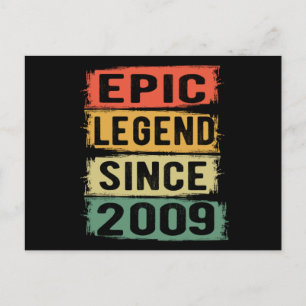 Epische Legende seit 2009 Vintage 2009 Geburtstags Postkarte