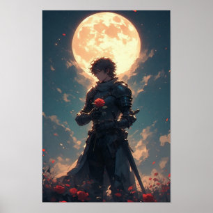 Epische Mondlicht-Ritter-Kunst  Poster