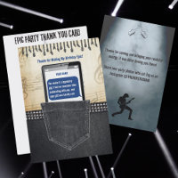 Epische Rock & Roll-Geburtstagsfeier Dankeskarten