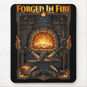 Epische Schmiede Amboss und Schwerter Fantasy-Kuns Mousepad