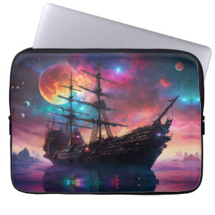 Epische Segelschiffhimmel und Planeten Laptopschutzhülle