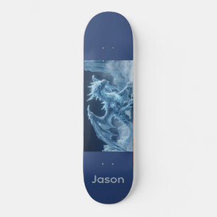 Epischer 3D-Blau-Eis-Drache  Skateboard