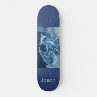 Epischer 3D-Blau-Eis-Drache Skateboard