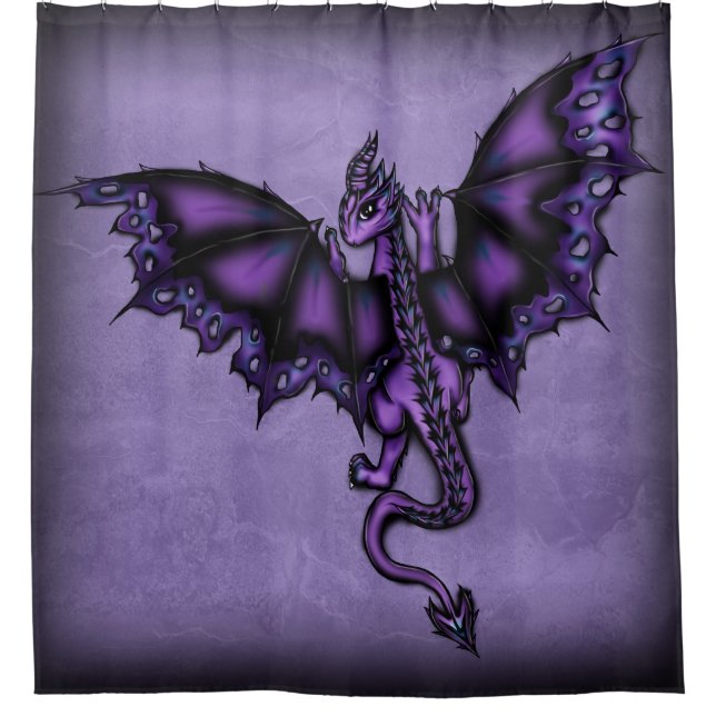 epischer Drache lila Duschvorhang (Vorderseite)