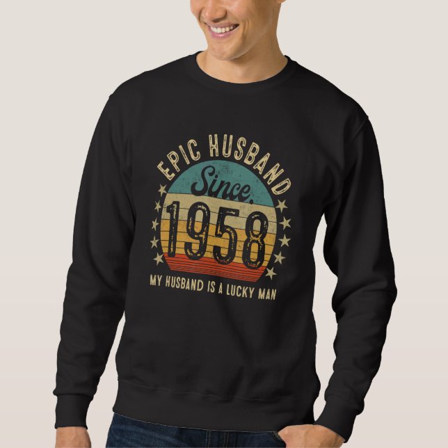 Epischer Ehemann seit 1958 65. Hochzeitstag Sweatshirt (Vorderseite)