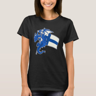Epischer finnischer Drache  Stolz Finnlands Flagge T-Shirt